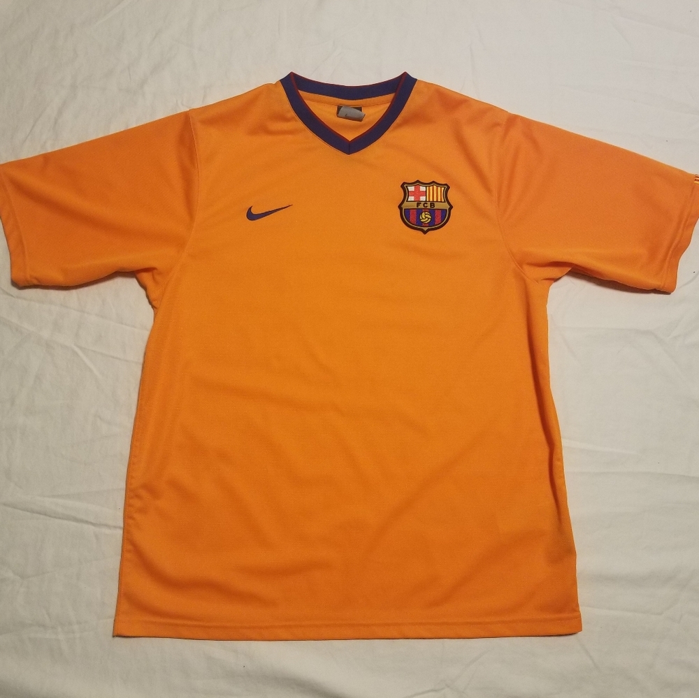 2006 FC Barcelona orange away soccer jersey